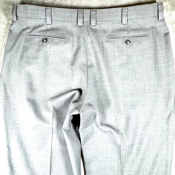 L.L. Bean Men’s 40W Gray Wool Dress Pants Comfort Waist Flat Front - Picture 9 of 14